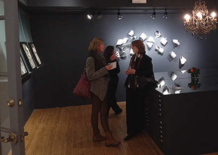 Jennifer Falck Linssen :: Chicago Art Source Gallery opening reception, Written in the Stars 4 on wall